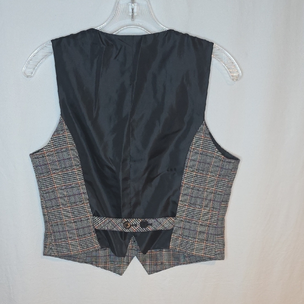 Larry Levine Multicolor Plaid Vest - Picture 4 of 4